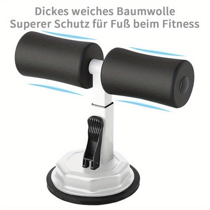 SIT-UP TRAINER with suction cup Ø4.53inch, Portable Sit-Up Bar, Sit-Ups Assistant Device, Color White