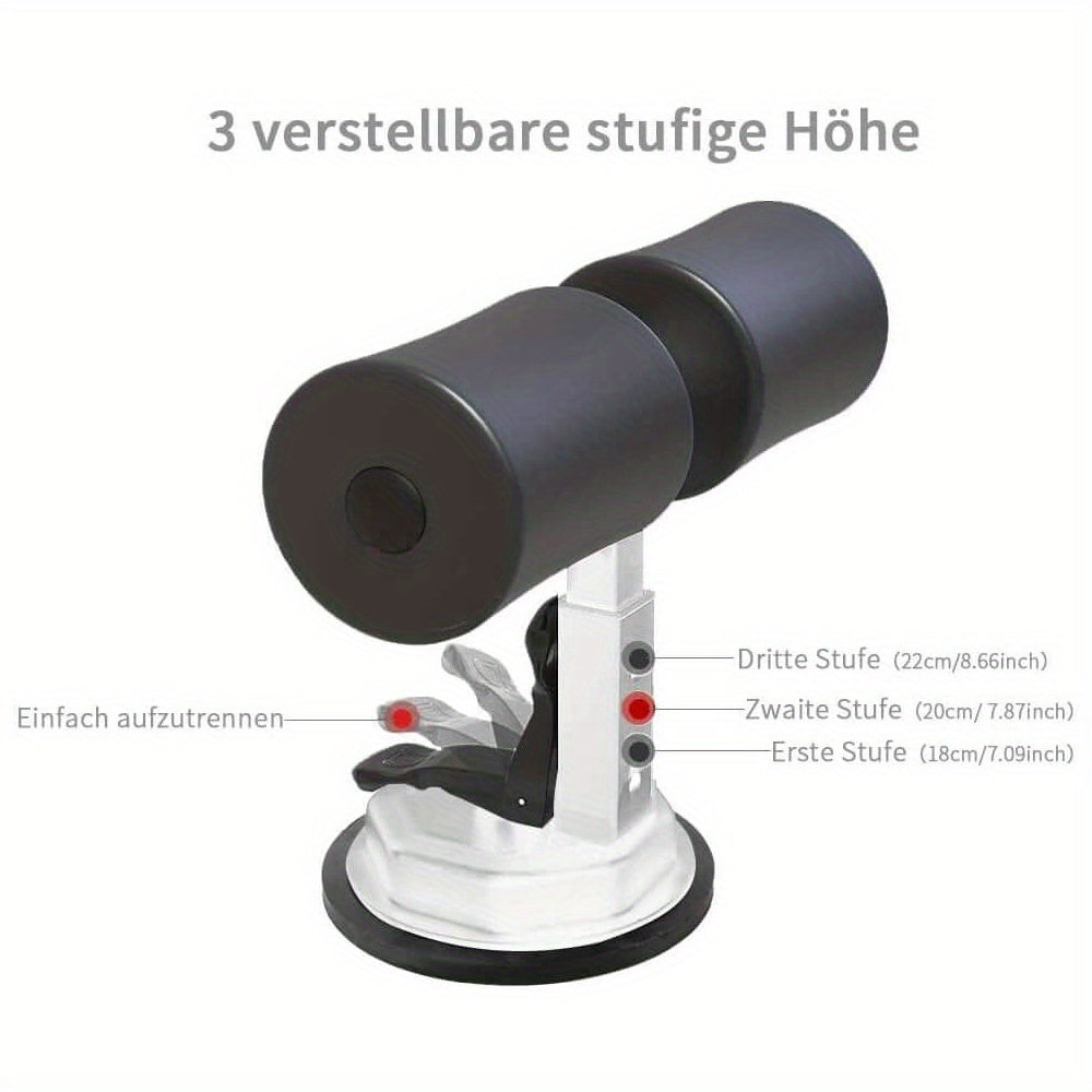 SIT-UP TRAINER with suction cup Ø4.53inch, Portable Sit-Up Bar, Sit-Ups Assistant Device, Color White