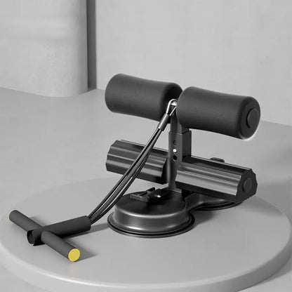 Sit Up Bar Floor, Portable Sit Up Exercise Equipment with 2 Strong Suction Cups and Adjustable Foot Holder, Abs Master Assistant Device for Home Workout with Massage Roller