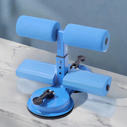 Sit Up Bar Floor, Portable Sit Up Exercise Equipment with 2 Strong Suction Cups and Adjustable Foot Holder, Abs Master Assistant Device for Home Workout with Massage Roller