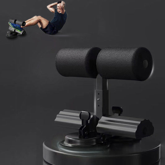 Sit Up Bar Floor, Portable Sit Up Exercise Equipment with 2 Strong Suction Cups and Adjustable Foot Holder, Abs Master Assistant Device for Home Workout with Massage Roller