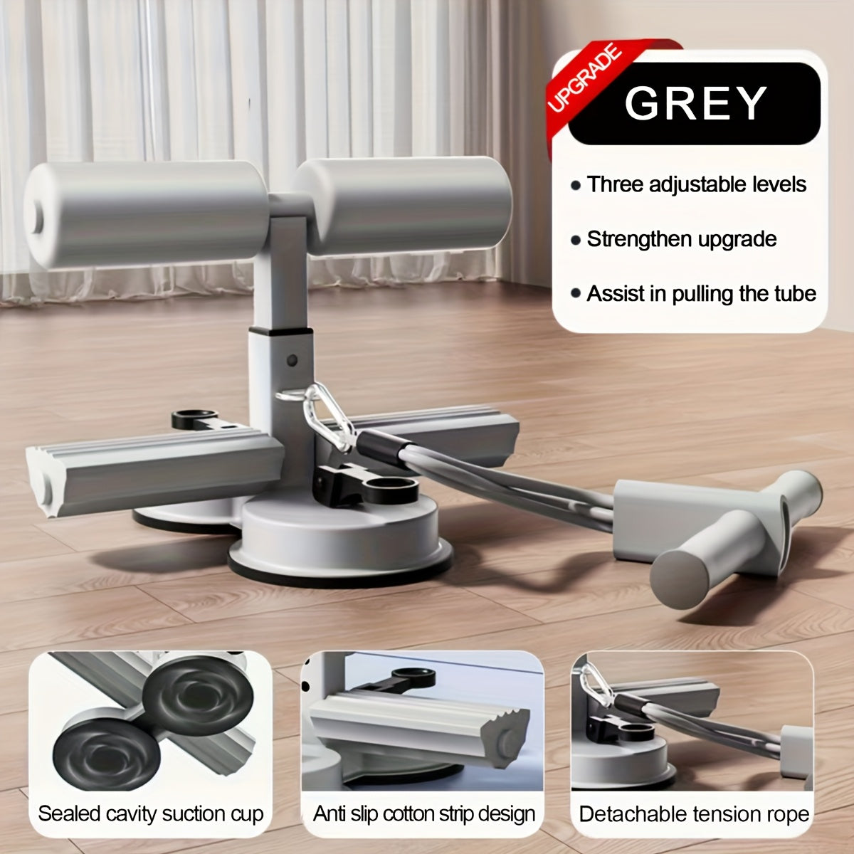 1 Sit Up Assist, Suitable for Indoor Abdominal Muscle Exercise for Both Men And Women At Home. 2 Suction Cup Multifunctional Indoor Fitness Equipment Suction Cup Abdominal Muscle Fixator